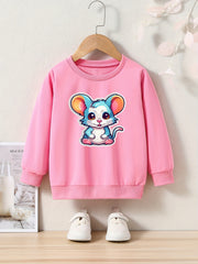 Toddler Cartoon Mouse Print Long Sleeve Sweatshirt