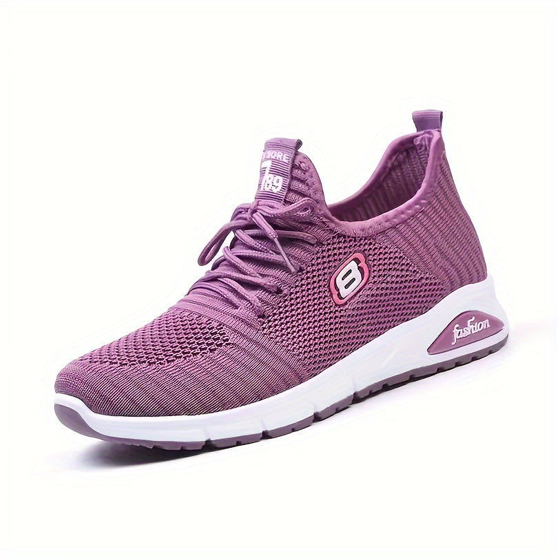 Thick Sole Shock Absorption Woven Shoes Lightweight Breathable Sneakers