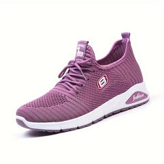 Thick Sole Shock Absorption Woven Shoes Lightweight Breathable Sneakers