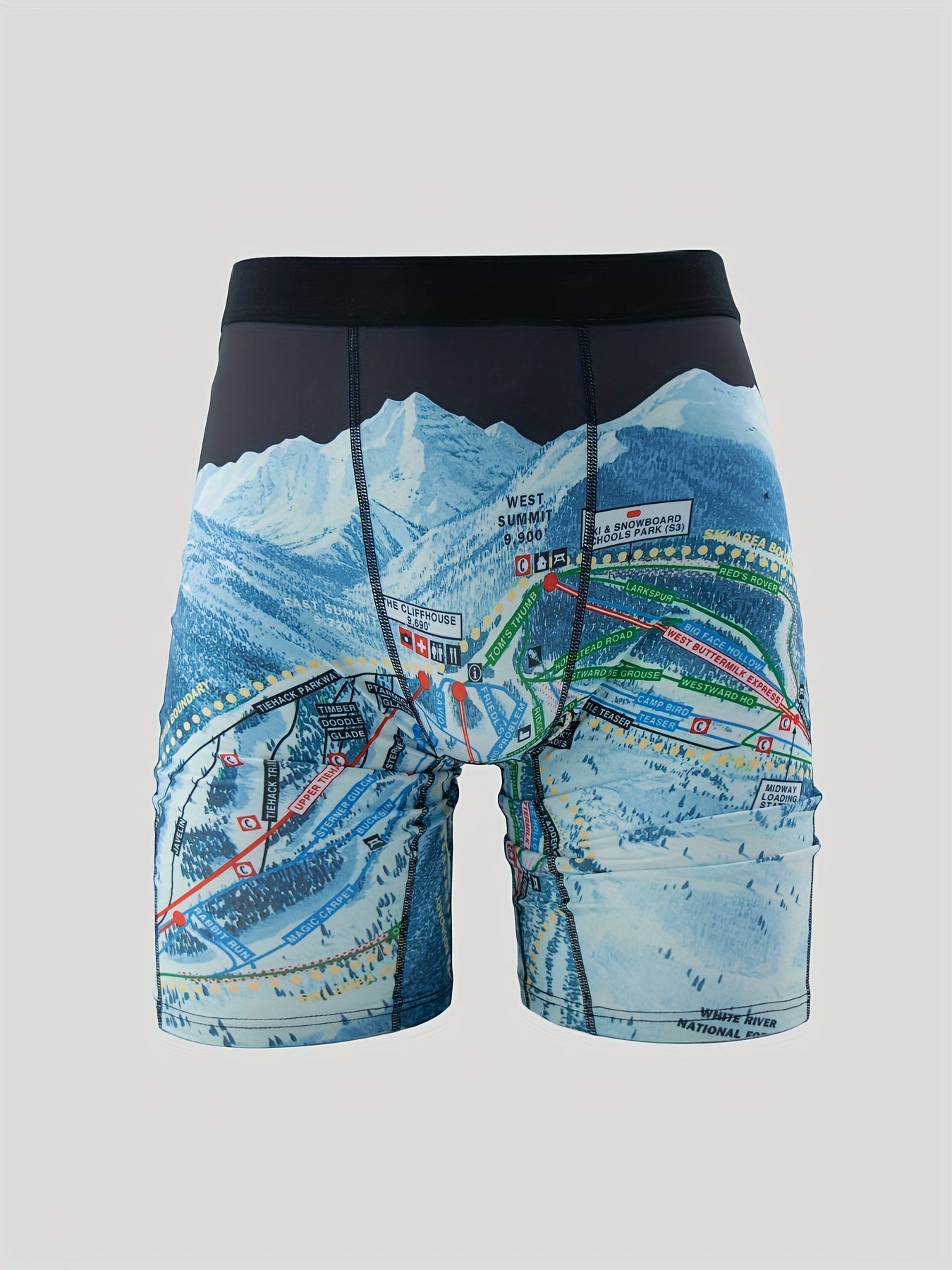 Men's Smoke Pattern Boxers High Stretch Swim Trunks