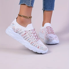Women's Breathable Knit Sneakers Casual Running Shoes