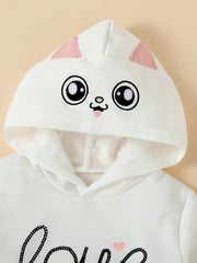 Girls' Funky Kitty Hoodie for Halloween Party