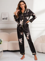 Floral Print Pajama Set Long Sleeve Top & Pants