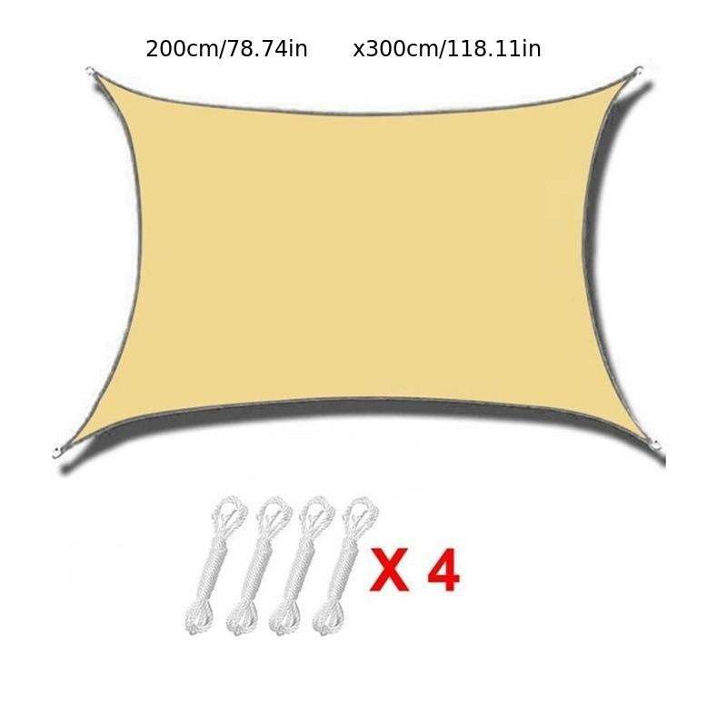 Beige Sunshade Net Waterproof Fabric UV Block Awning Sun Shade Sail