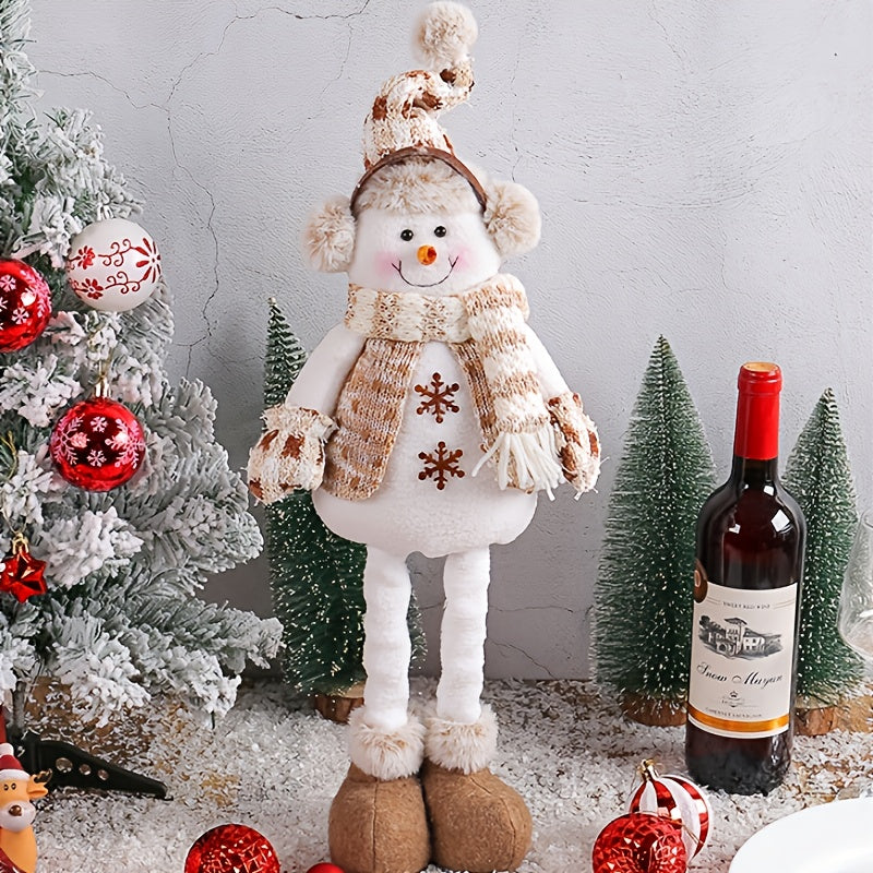 Christmas Snowman Telescopic Doll Knitted Elk Doll Window Scene Arrangement