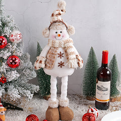 Christmas Snowman Telescopic Doll Knitted Elk Doll Window Scene Arrangement