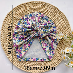 Baby Spring Summer Thin Headband Soft Bow Print Baby Hat Newborns