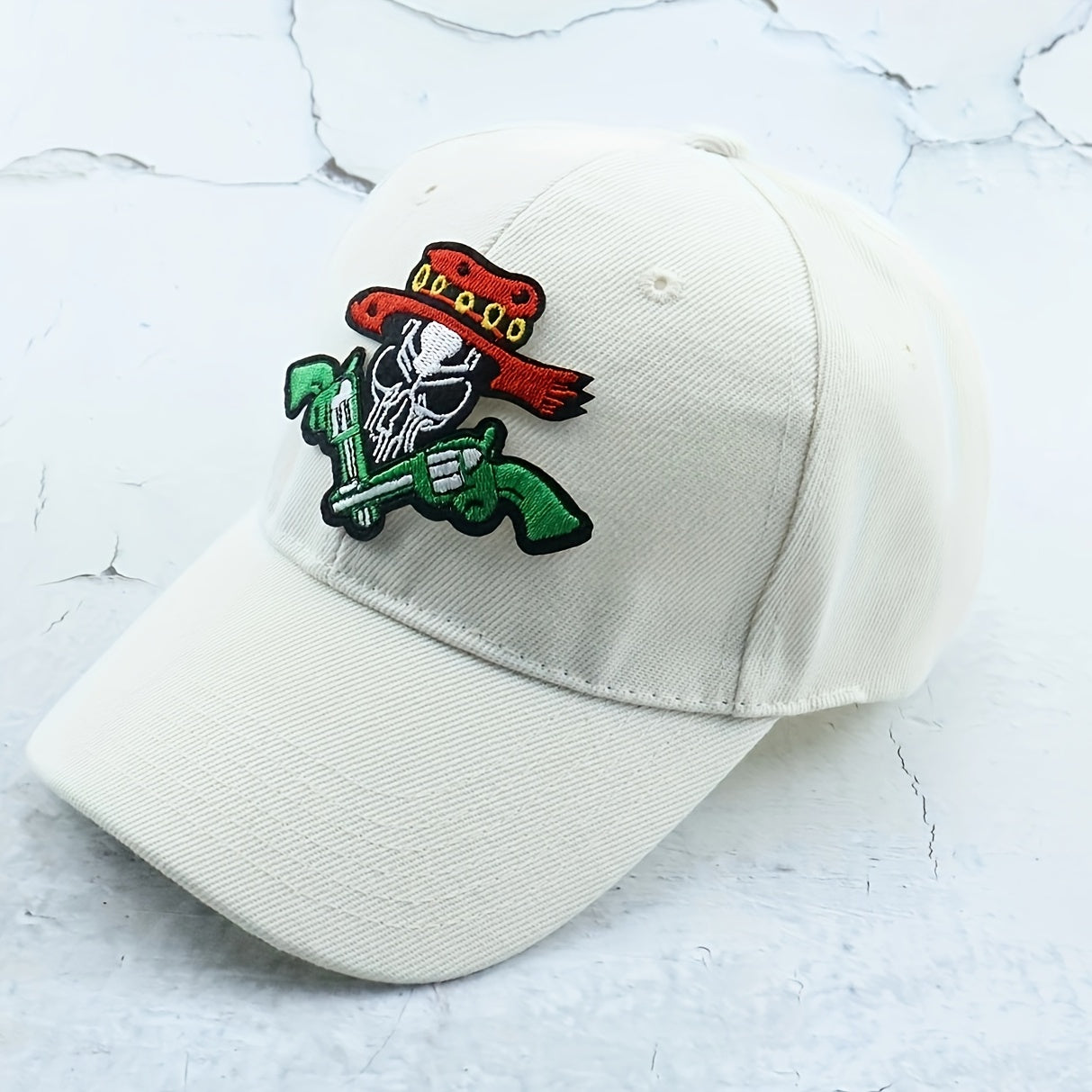 Cowboy Skull Embroidery Baseball Cap Outdoor Dad Hat Adjustable Sunscreen