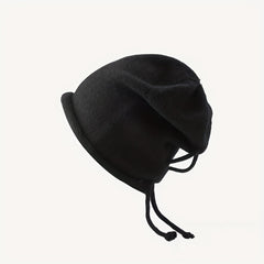 Ear Protection & Windproof Knit Beanie Hat with Drawstring