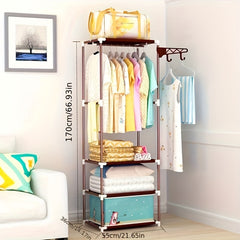 Metal Floor Coat Rack - Easy Assembly - Storage Organizer