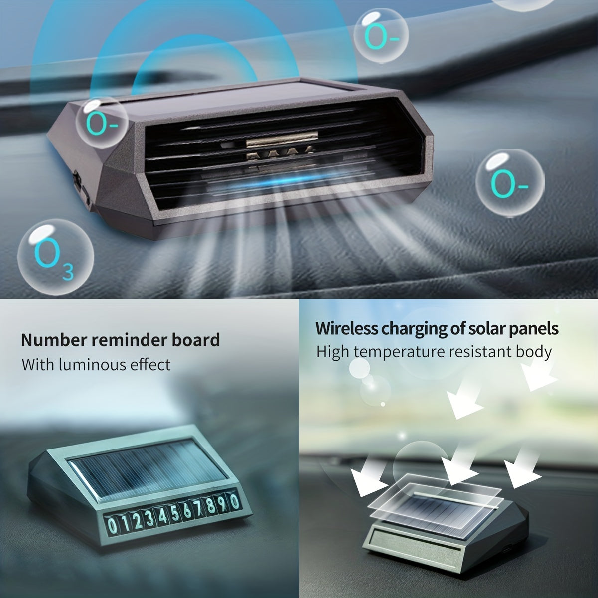 Solar Car Air Purifier Eliminates Odor Nightlight