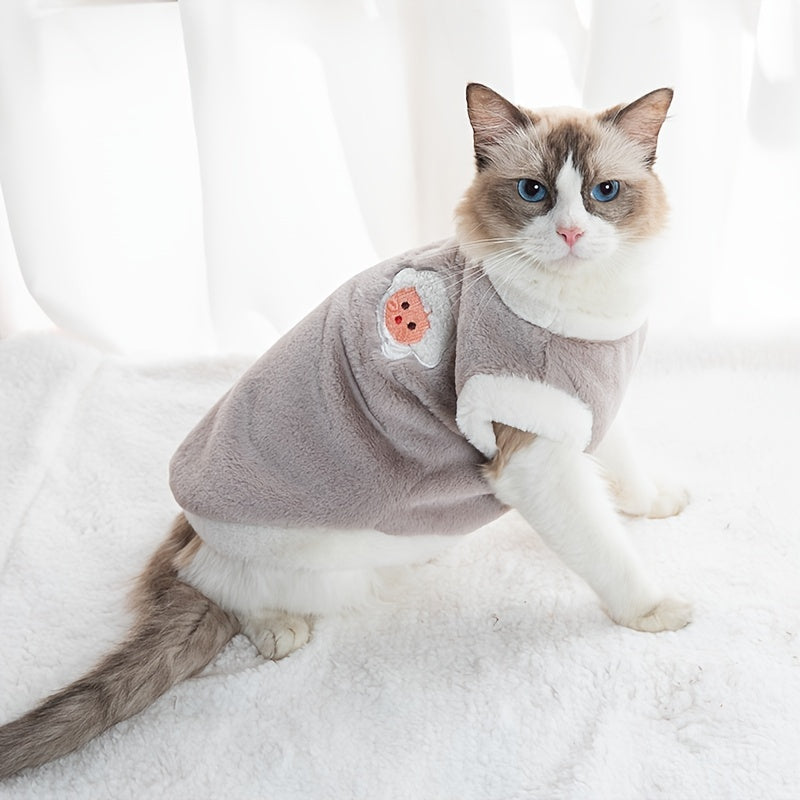 Winter Vest for Cats Plush Keep Warm Prevent Hair Loss