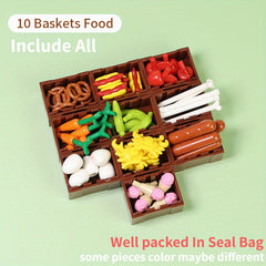 Food Building Blocks Hamburg Fries Chicken Hot Dog Fruit Accessories Toys