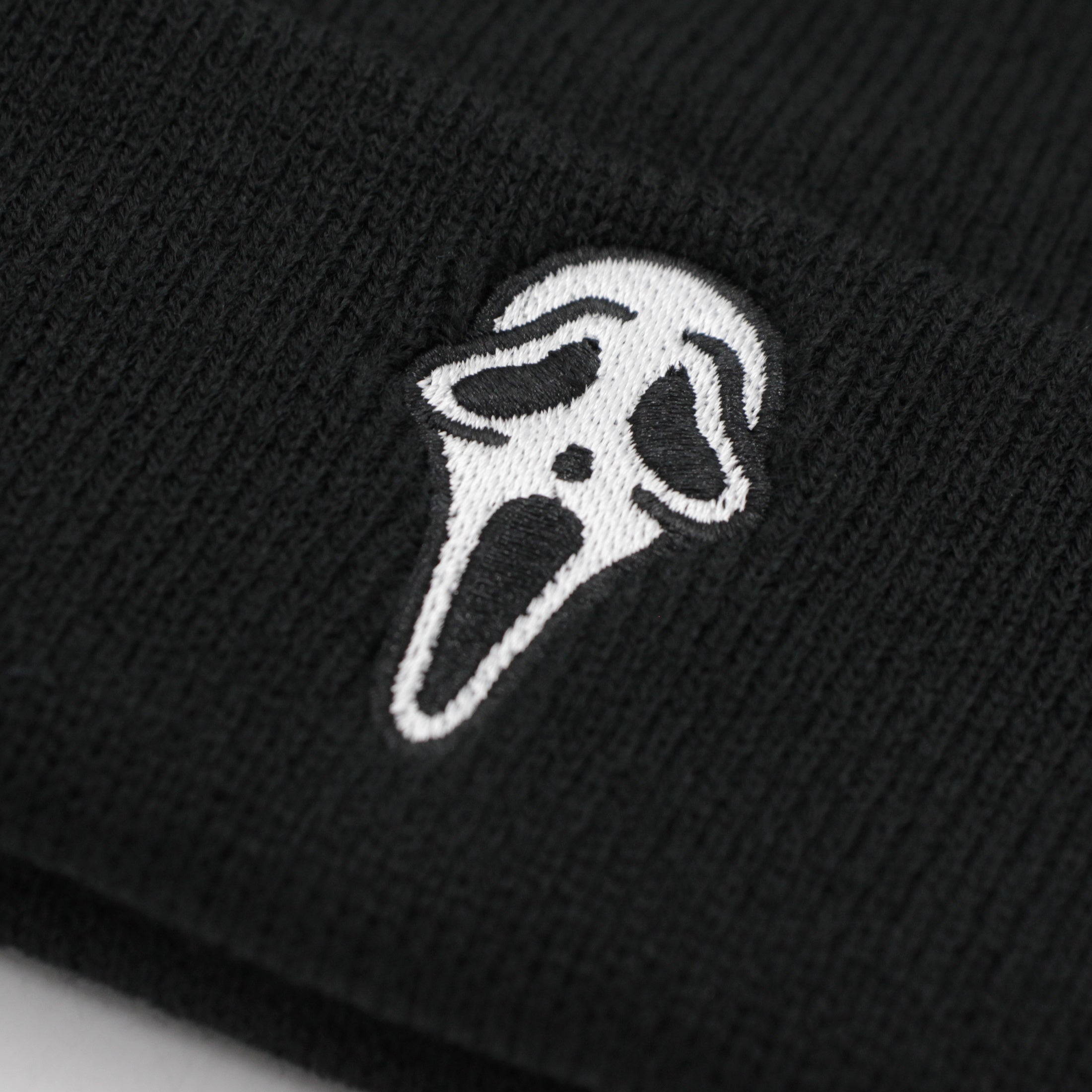 90s Horror Skull Embroidered Beanie Unisex Solid Skull Cap Hip Hip Warm Knit Hat