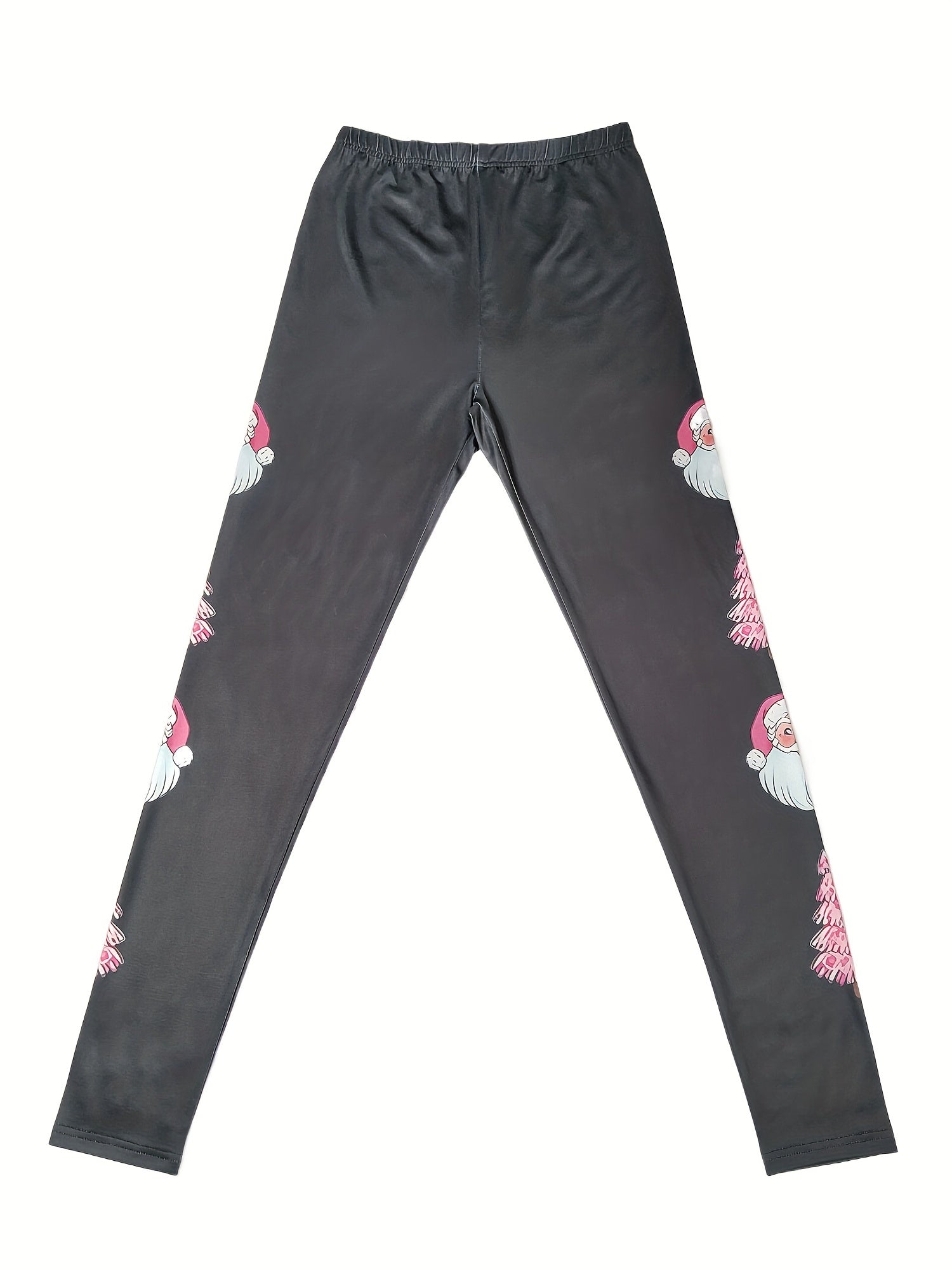 Christmas Print Skinny Leggings Elastic Waist Stretchy Leggings