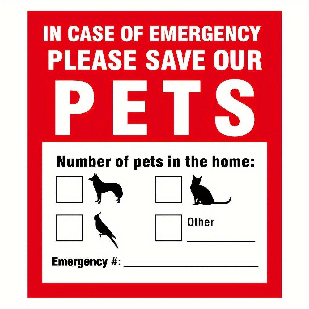 5pcs Pet Safety Fire Rescue Waterproof Stickers Alarm Self-adhesive