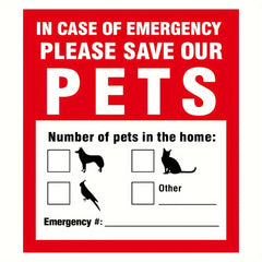 5pcs Pet Safety Fire Rescue Waterproof Stickers Alarm Self-adhesive