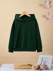 Girls' Basic Hooded Sweatshirt Long Sleeve Pullover Hoodie