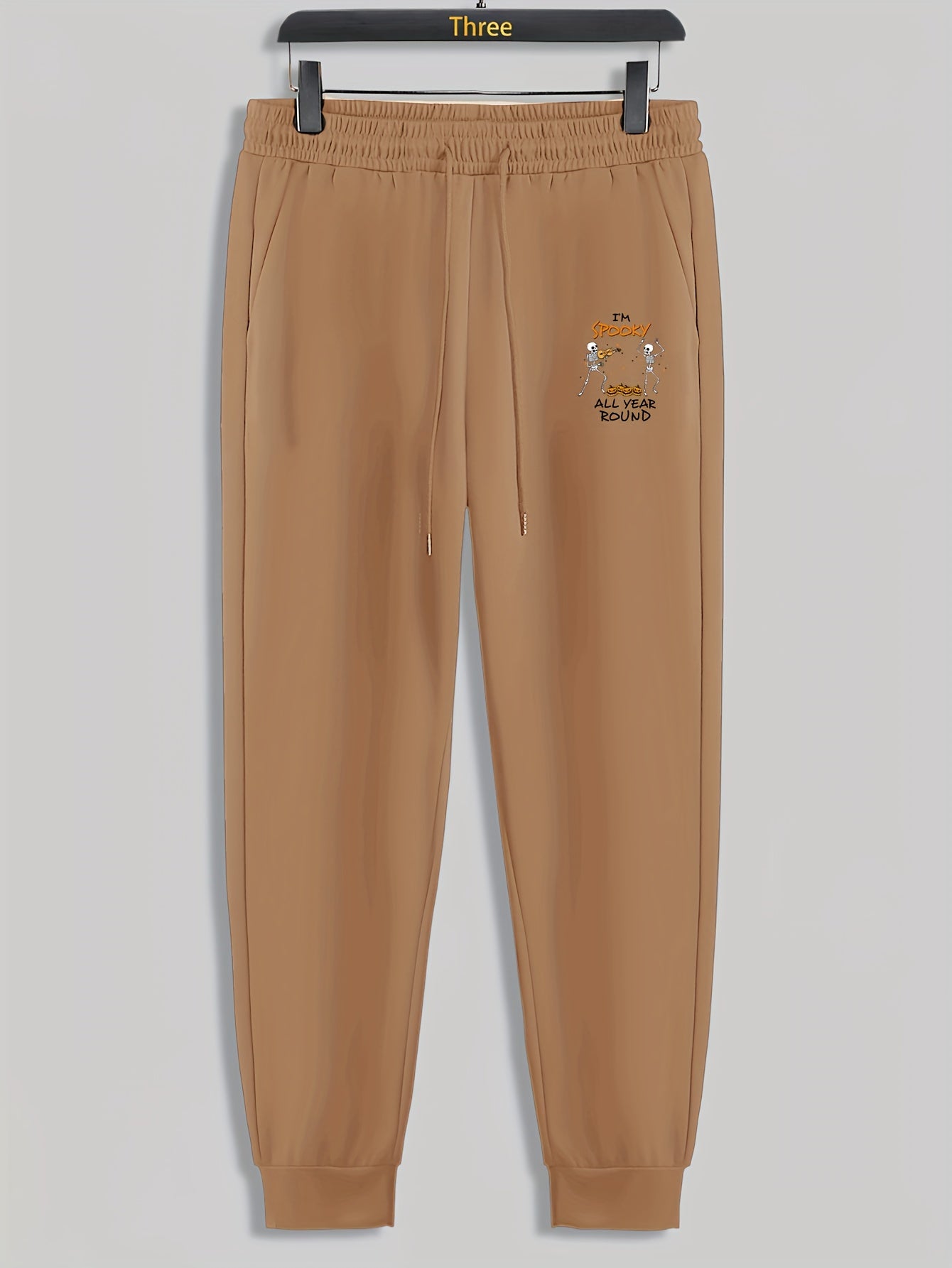 Skeleton Halloween Pumpkin Print Men's Sweatpants Loose Casual Trousers