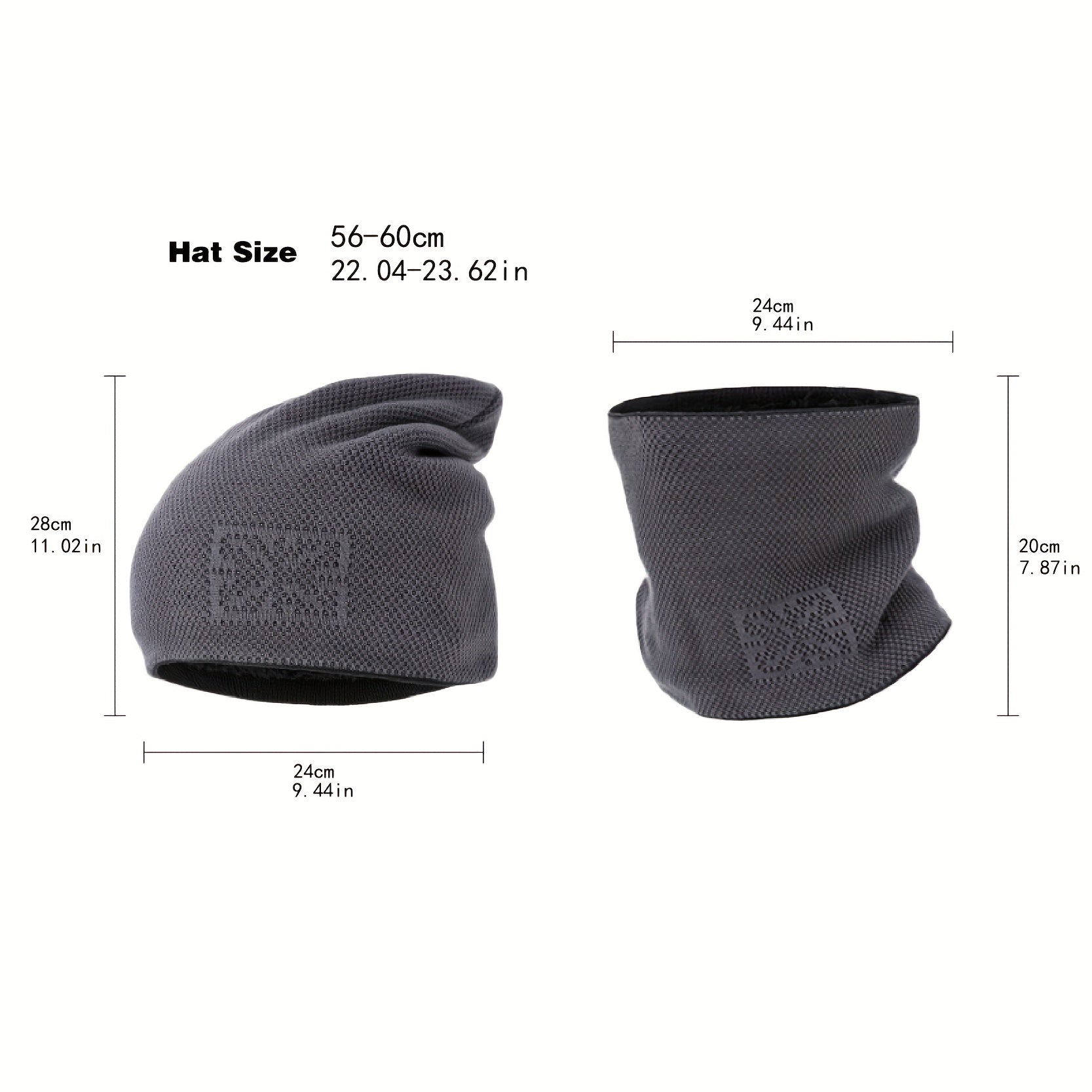 2-Piece Set Velvet Knitted Hat for Women Men Winter Warmth