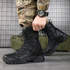 Men's Combat Boots Casual Lace up Walking Hiking Outdoor Shoes