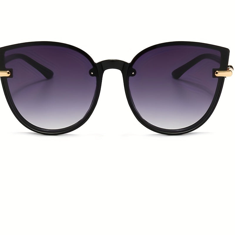 Cat Eye Sunglasses Mod Gradient Lens Metal Temple Glasses UV400