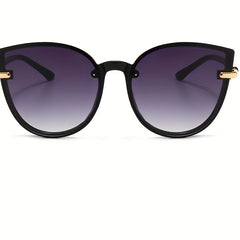 Cat Eye Sunglasses Mod Gradient Lens Metal Temple Glasses UV400