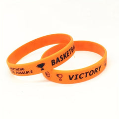 Basketball Silicone Bracelet with Motivational Sayings for Teams