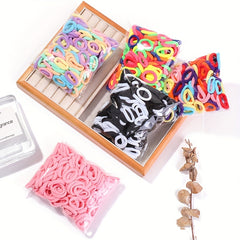 100pcs Colorful Hair Ties Ponytail Holders Set for Baby Girls