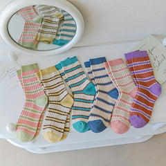 Colorblock Striped Sports Socks Women's Stockings