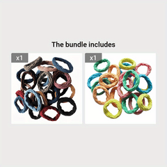 20pcs Colorful Wave Pattern Hair Ties for Girls and Women