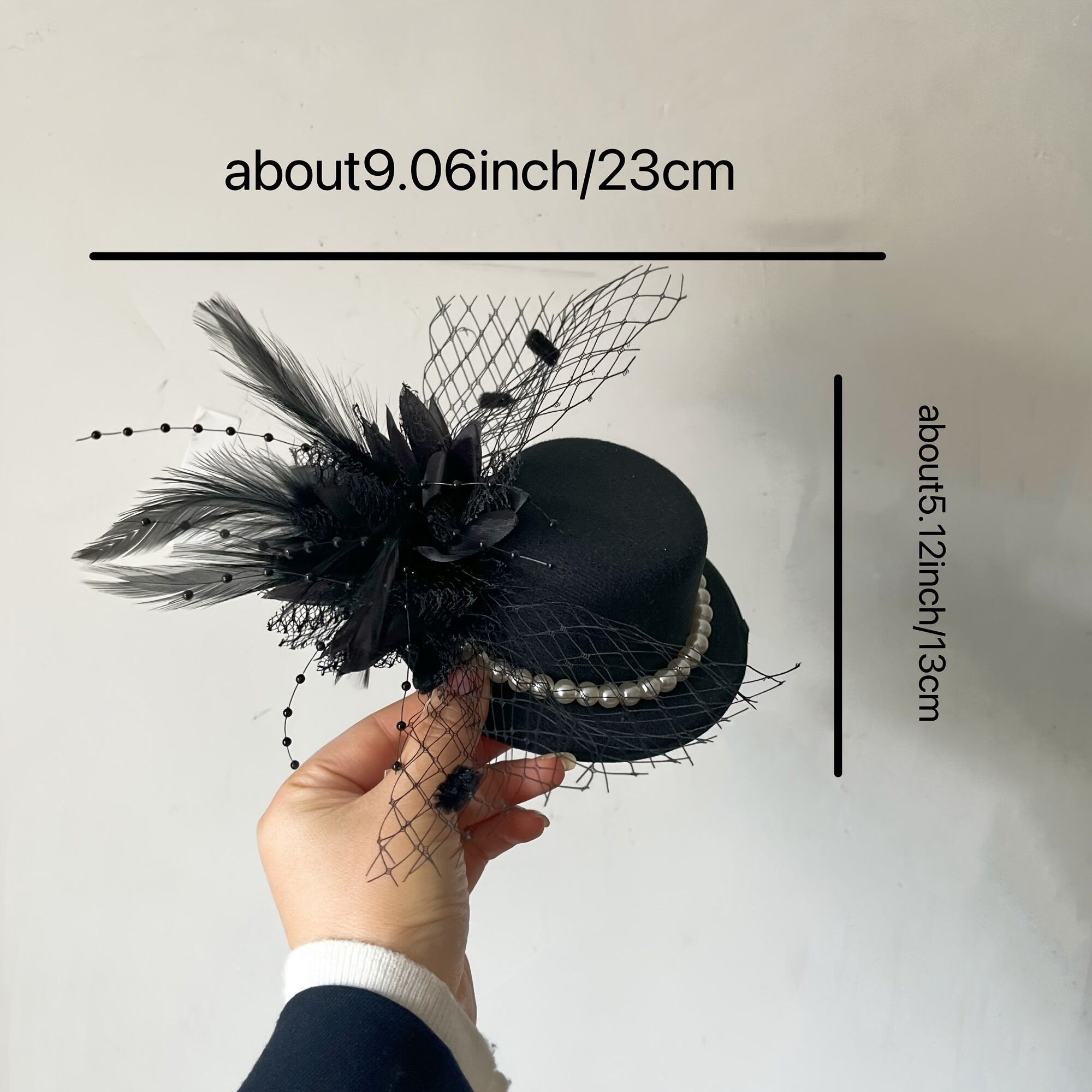 Feather Headdress Small Top Hat Mesh Hair Clip Hair Accessories