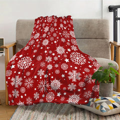 Christmas Snowflake Blanket Soft Warm Plush Sofa Bedroom Office Outdoor