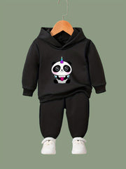 OERYUI Girls boys 2pcs Unicorn Panda Hooded Pullover Pants Set Spring
