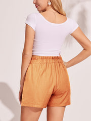 Elastic Waist Pleated Shorts Summer Casual Women's Clothing