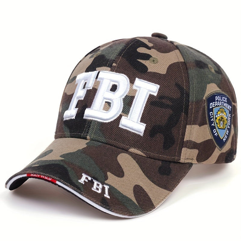 Men's Embroidered Camo Baseball Cap for Outdoor Activities
