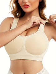Seamless Full Coverage Bra Wide Strap Wireless Support Women's Lingerie