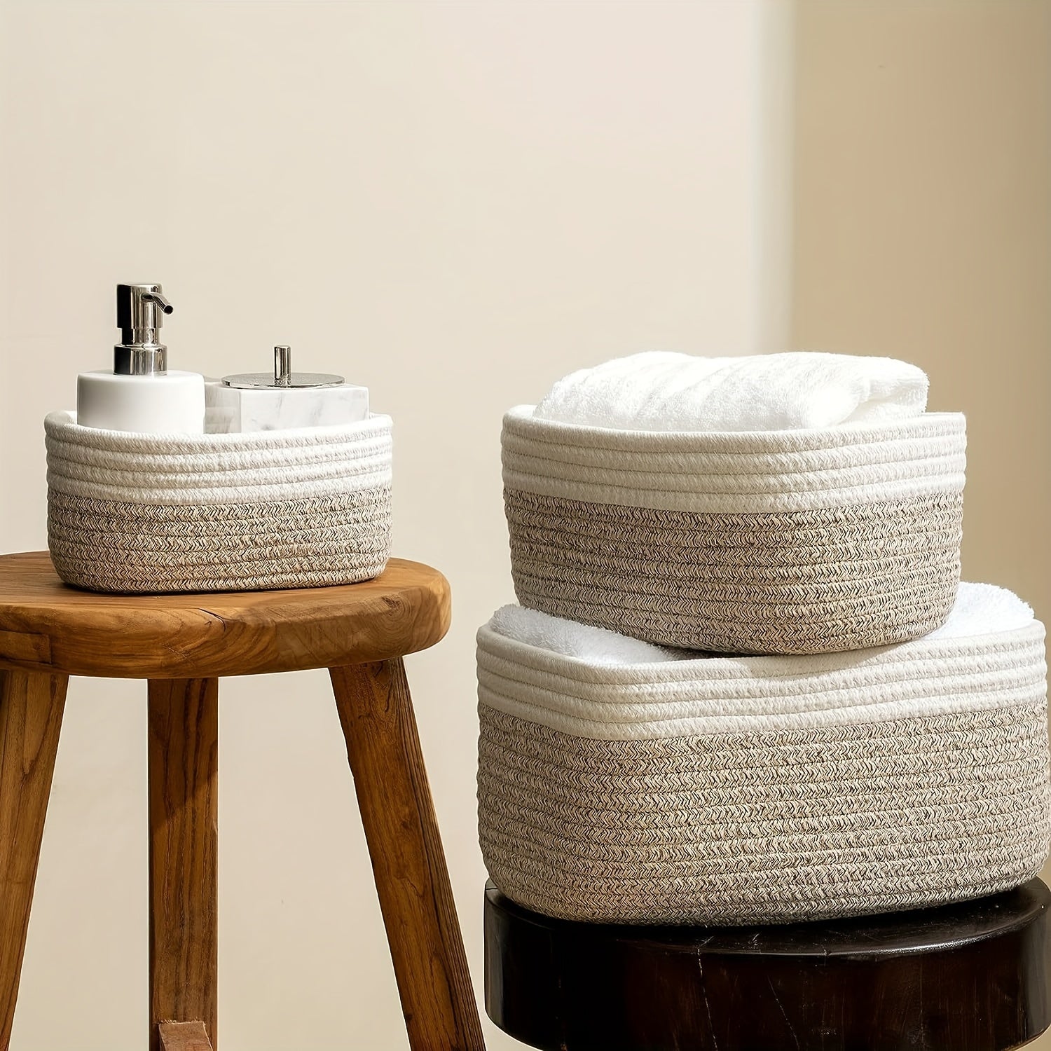 Rope Weaving Desktop Storage Basket Miscellaneous Items Cosmetics Clothing