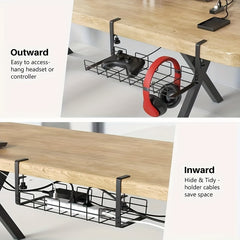 Cable Management Under Desk No Drill Cord Organizer Tray
