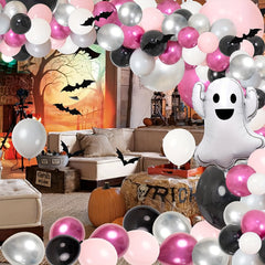 Pink Ghost Halloween Balloon Set for Girls Party Decoration