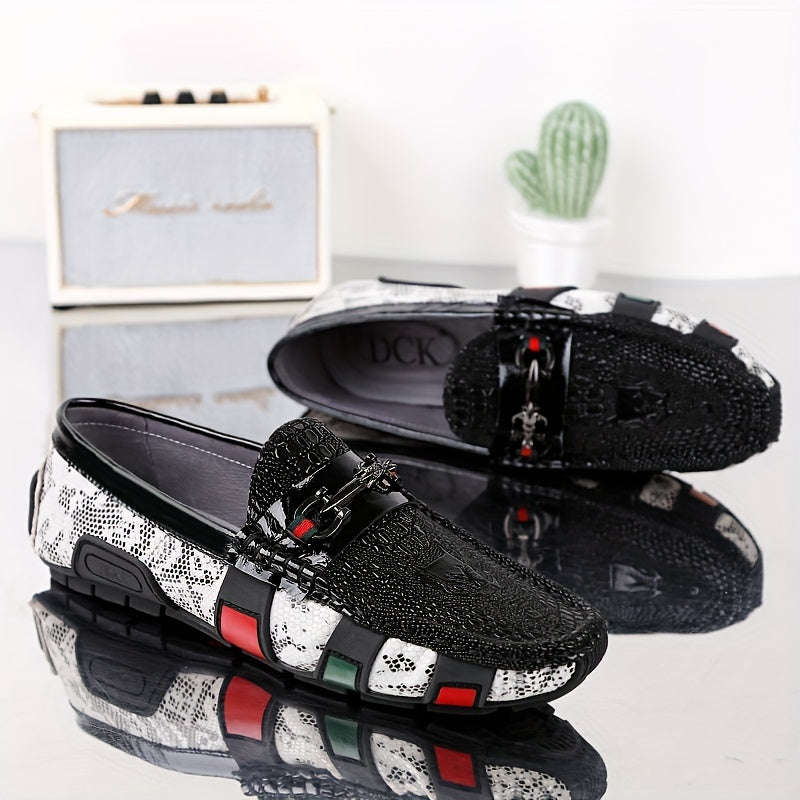 Men's Moccasin Textured Loafers Comfy Slip On Shoes Spring Summer