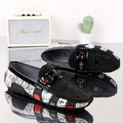 Men's Moccasin Textured Loafers Comfy Slip On Shoes Spring Summer