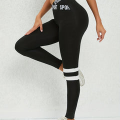 Striped Stitching Butt Lifting Leggings for Running Yoga