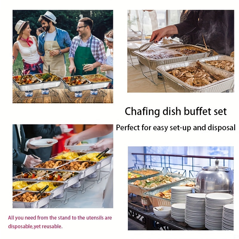 Disposable Chafing Dish Buffet Set with Racks and Water Pans