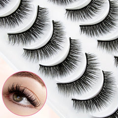 10 Pairs Fluffy Cross Thick Faux Mink False Eyelashes