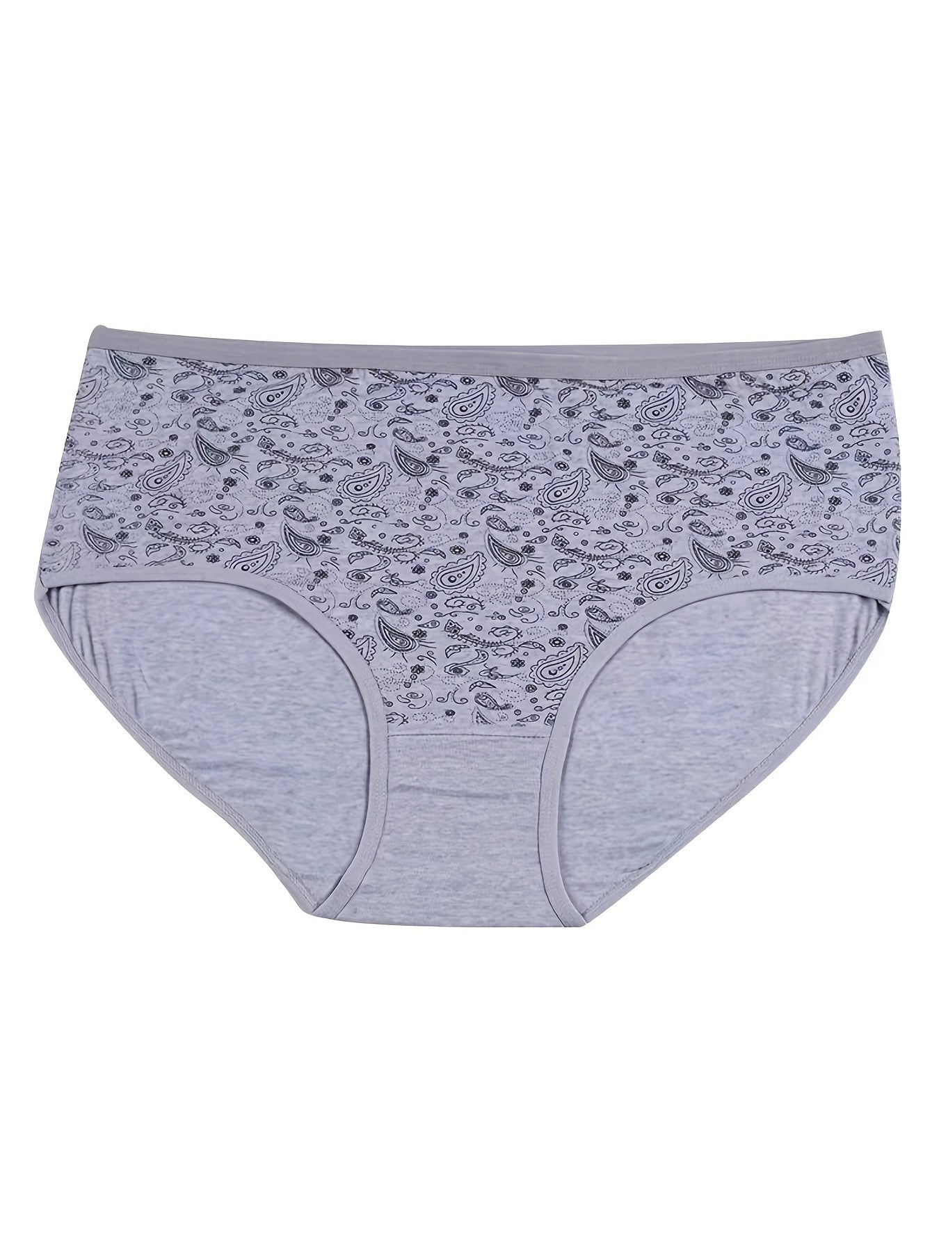 4 Pack Paisley Print Panties Stretch Soft Breathable Underwear
