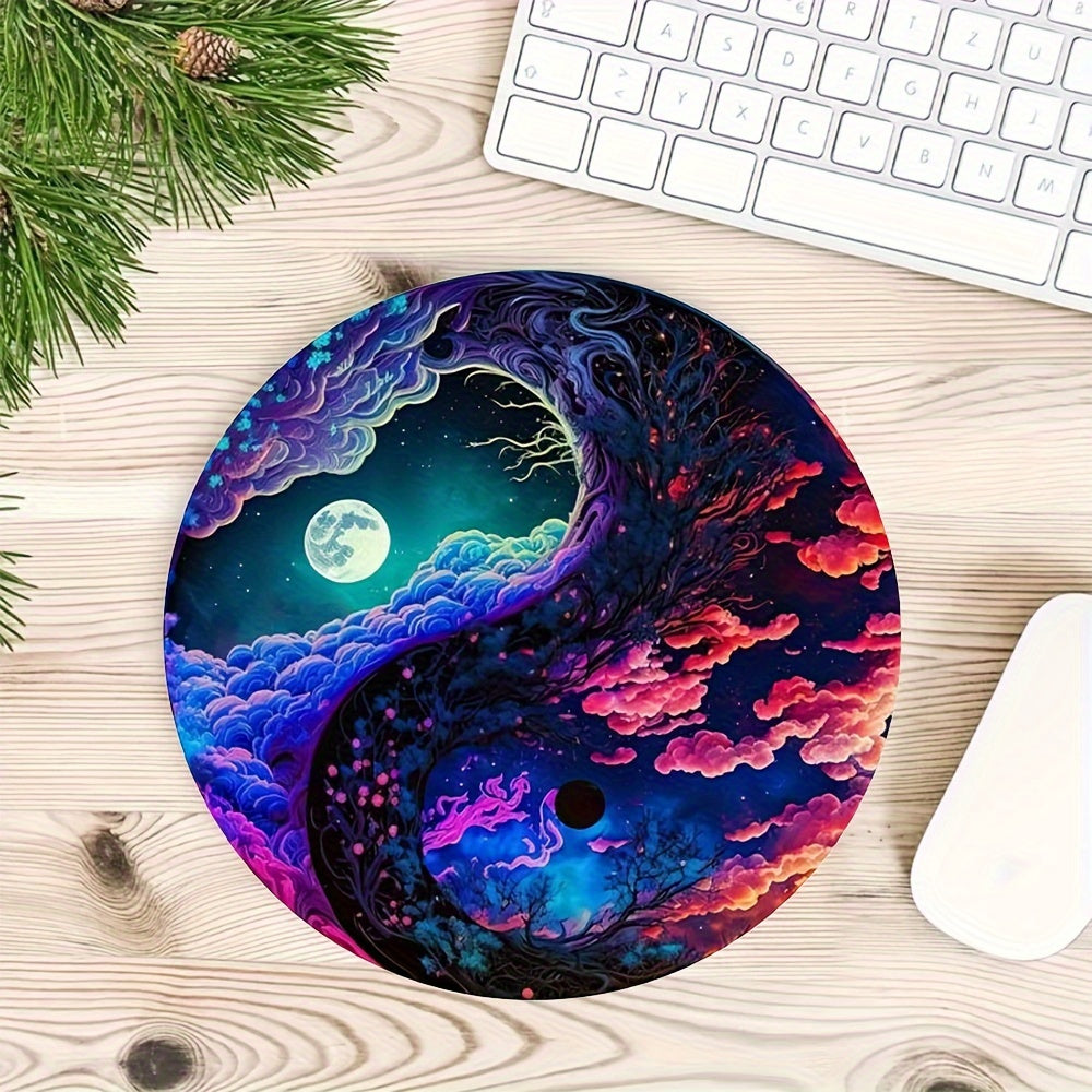 Tree Round Mouse Mat Mouse Pad Non Slip Rubber Base Small Size 7.8 X 7.8inch