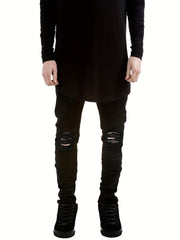 Men's Slim Fit Ripped Jeans Casual Stretch Slim