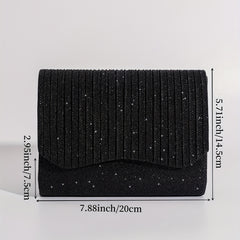 Glitter Sequins Evening Bag Flap Clutch Women's Wedding Wallet