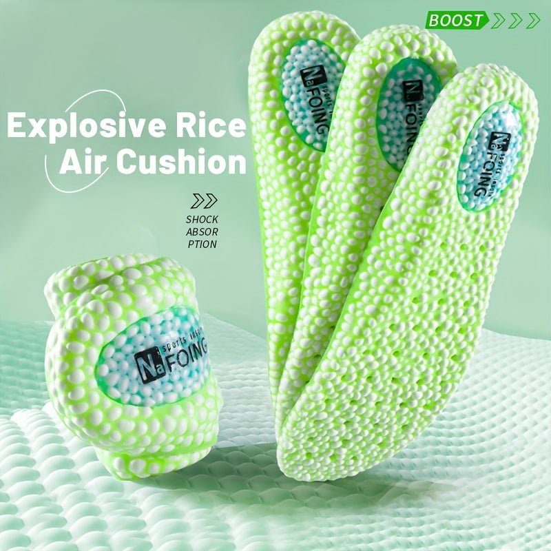 Green TPU Shock Absorption Sports Insoles Running Sneaker Pads
